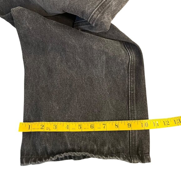 Black Denim Indie Grunge Overalls Baggy Wide Leg Artsy Unique Boiler Size Small - Picture 12 of 12